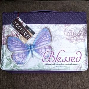 "Blessed" Butterfly Bible Cover, Large